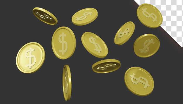 Earnings gold money rain 3D