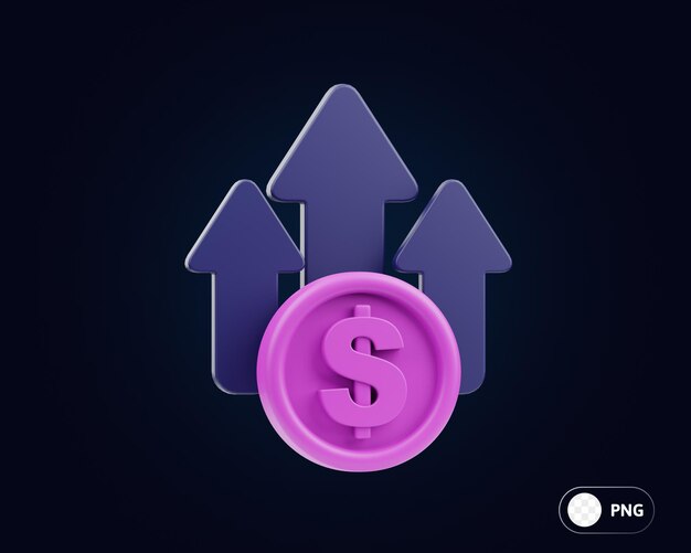 Earnings Growth 3D Illustration