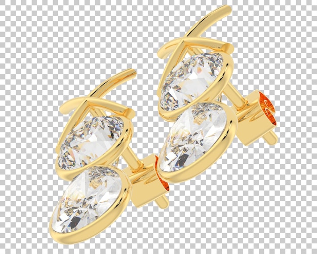 PSD 귀걸이 흰색 배경 3d 렌더링 그림에 고립
