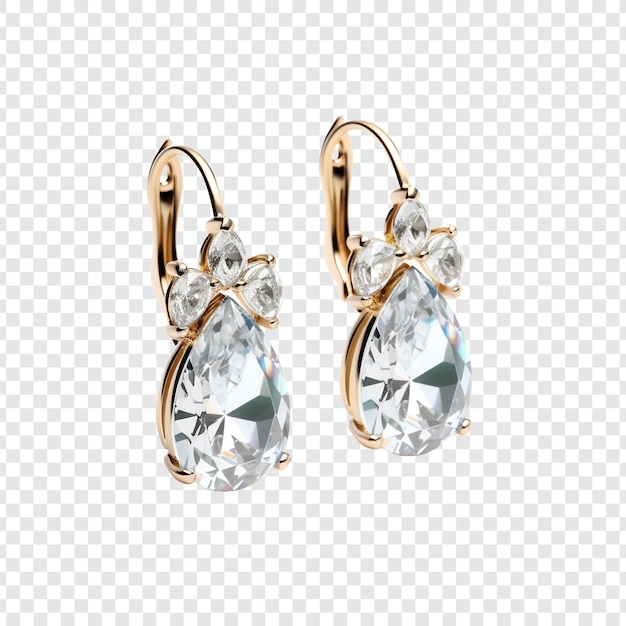 PSD earrings isolated on transparent background