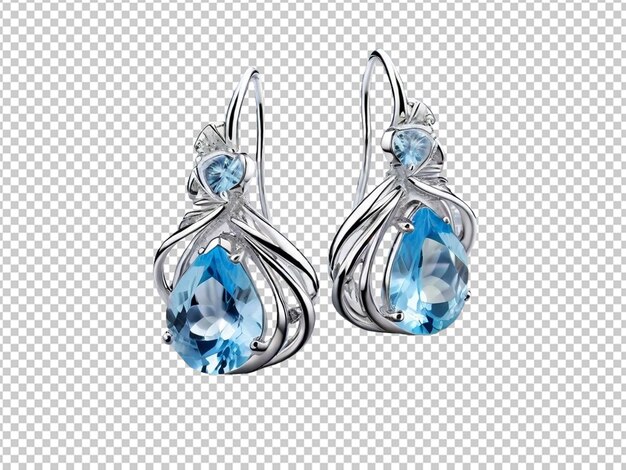 PSD earrings with blue topaz