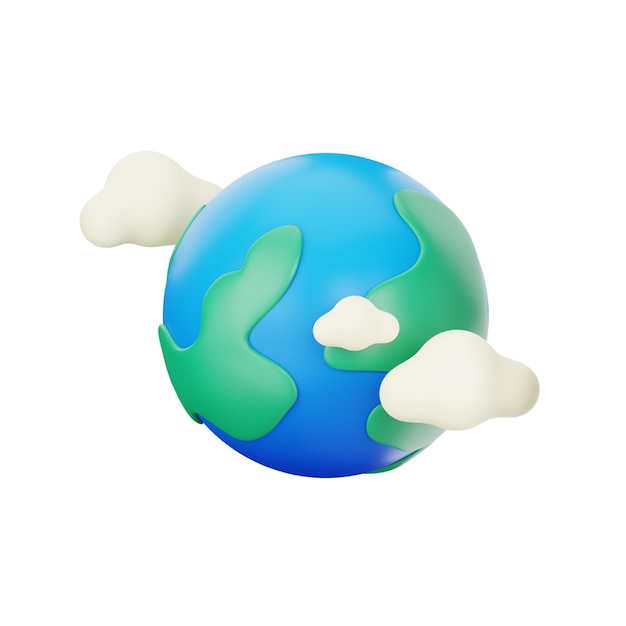 Earth 3D icon for ecology and earth