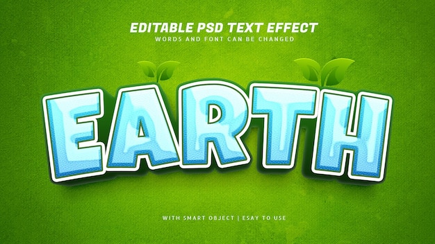 Earth 3d style text effect editable