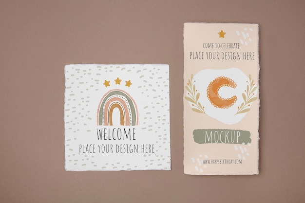 Earth colors stationery mockup