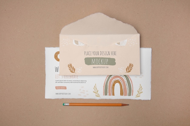 Earth colors stationery mockup