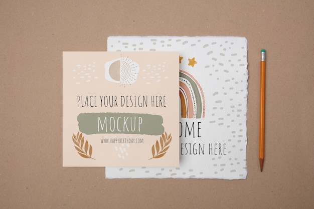 PSD earth colors stationery mockup