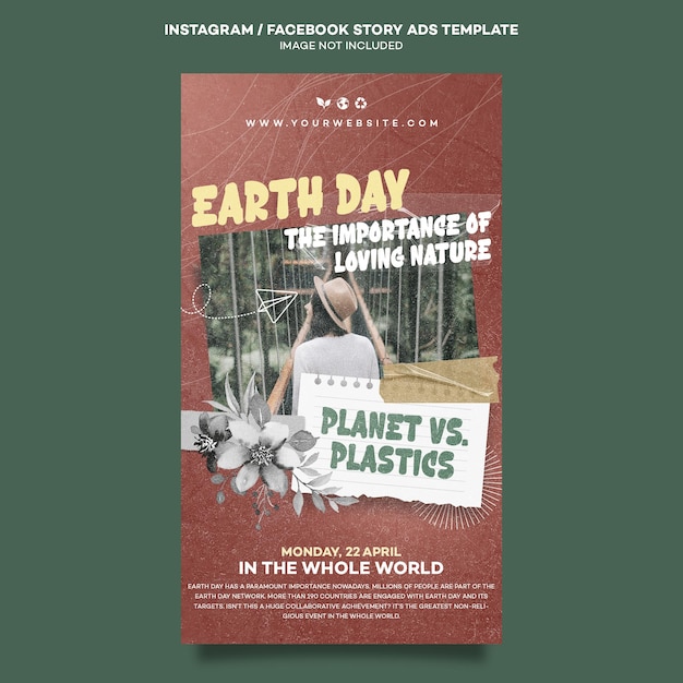 Earth day 01 instagram facebook story ads template (template di annunci su facebook)