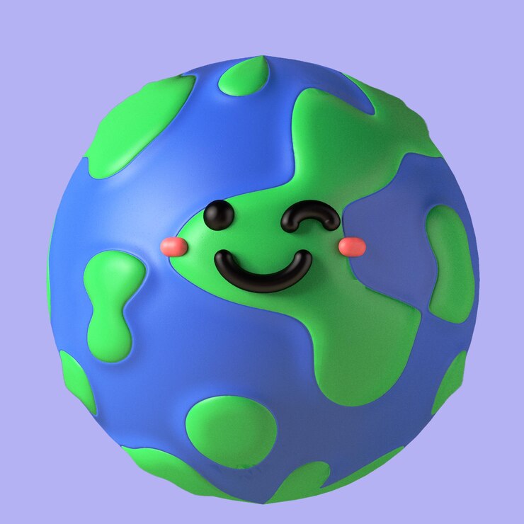 PSD иллюстрация 3d-иконы дня земли