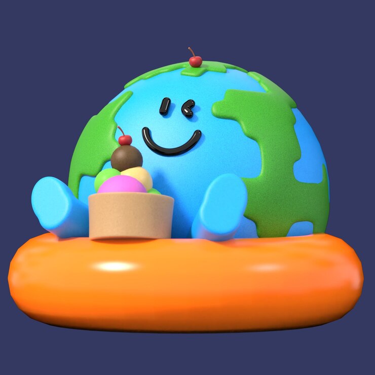 PSD иллюстрация 3d-иконы дня земли