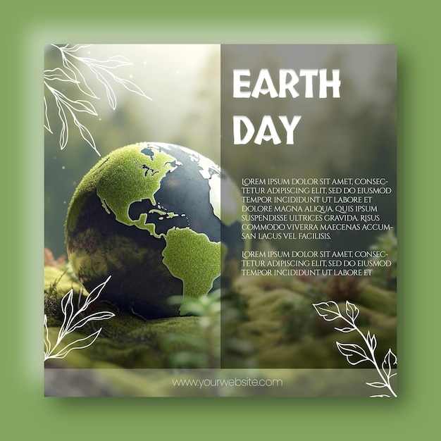 Premium PSD | Earth day awareness social media template