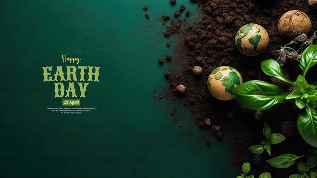 Earth Day Background with plant ornament