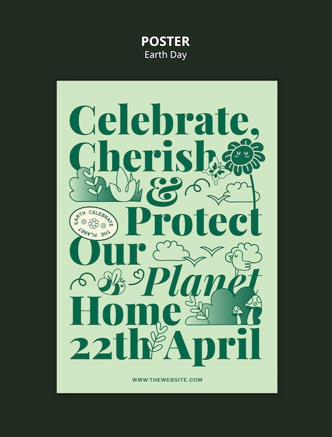 earth day celebration poster template