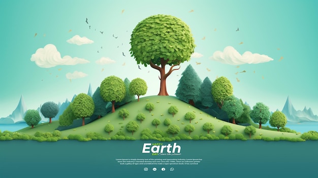PSD earth day social media instagram post banner design template