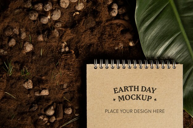 PSD mockup stazionario per la giornata della terra