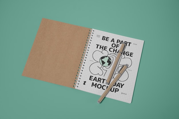 PSD earth day stationary mockup