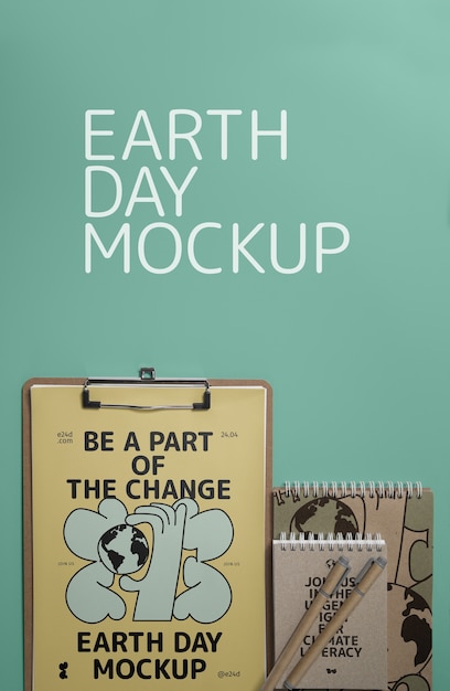 PSD earth day stationary mockup