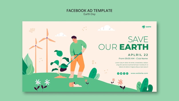 PSD earth day template design