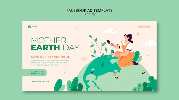 PSD earth day template design