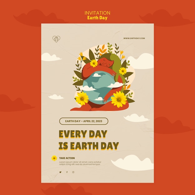 PSD earth day template design