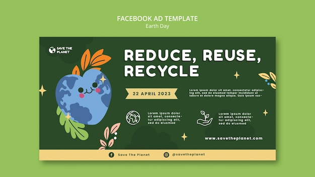 PSD earth day template design