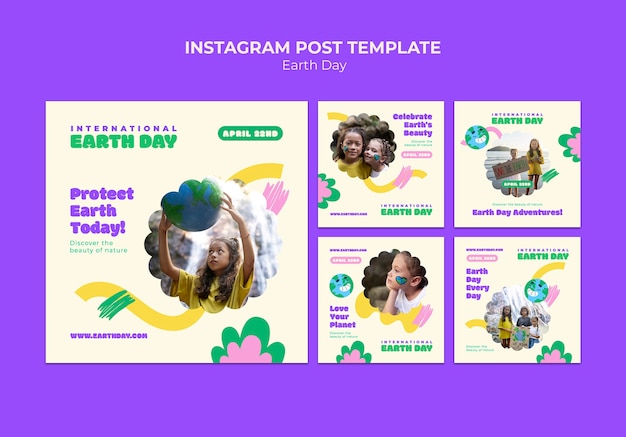 PSD earth day template design