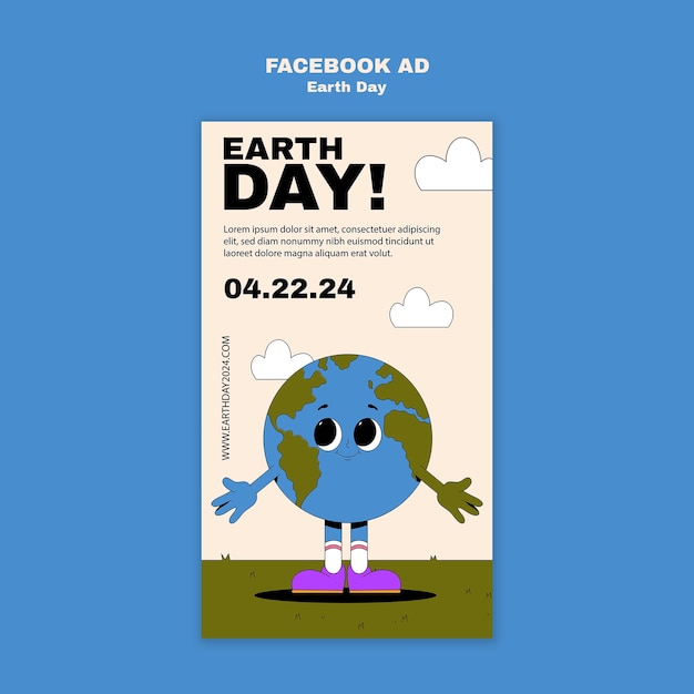 PSD earth day template design