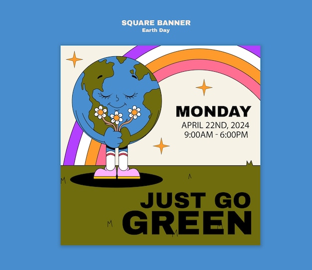 PSD earth day template design