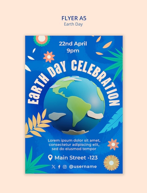 PSD earth day template design
