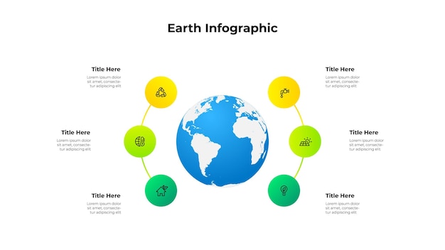 Инфографический шаблон экологии земли сохранить концепцию окружающей среды мира с 6 вариантами