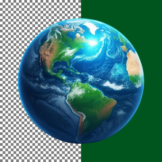 earth from space with blurred section for design projects on transparent background png psd