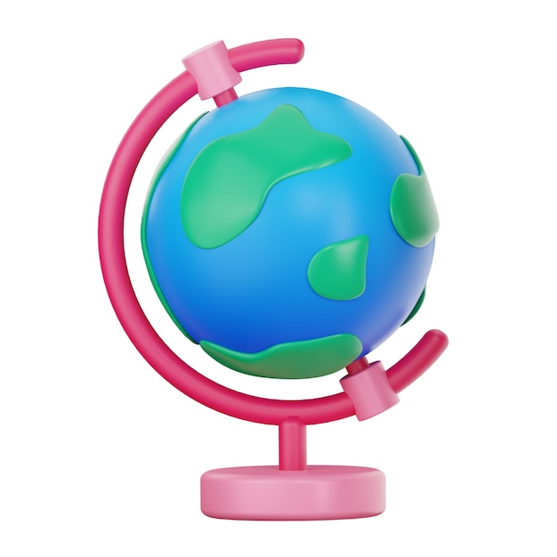 PSD earth globe 3d icon for ecology and earth