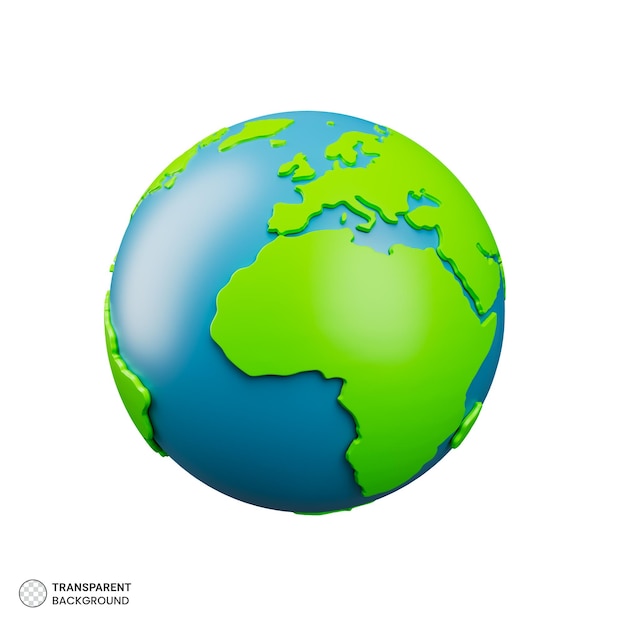 Earth globe kaart geografie pictogram 3d render illustratie