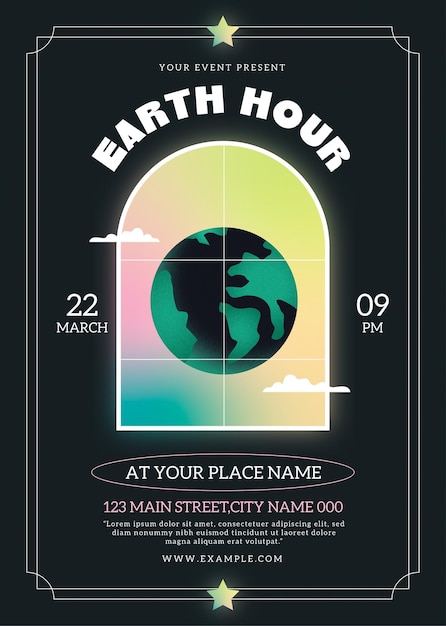 PSD earth hour psd flyer