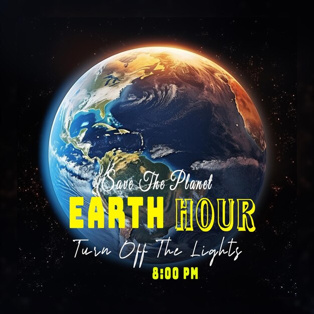 PSD earth hour save the plenet turn off the light