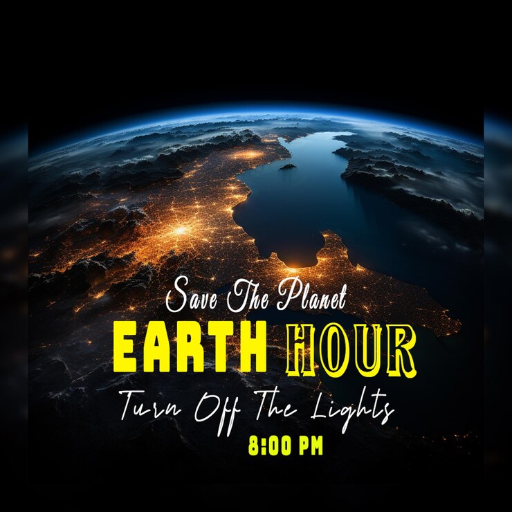 PSD earth hour save the plenet turn off the light