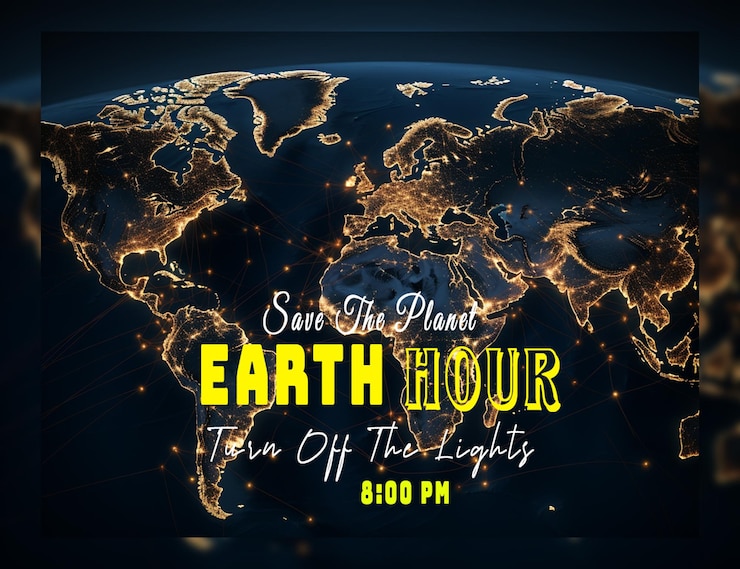 PSD earth hour save the plenet turn off the light
