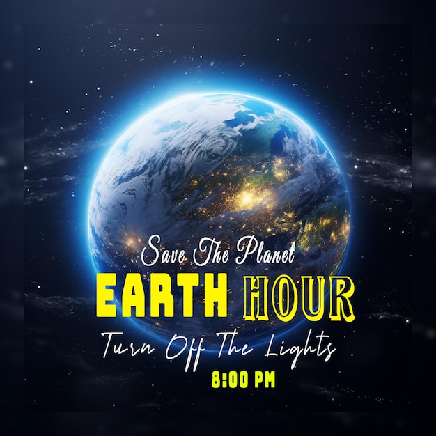 PSD earth hour save the plenet turn off the light