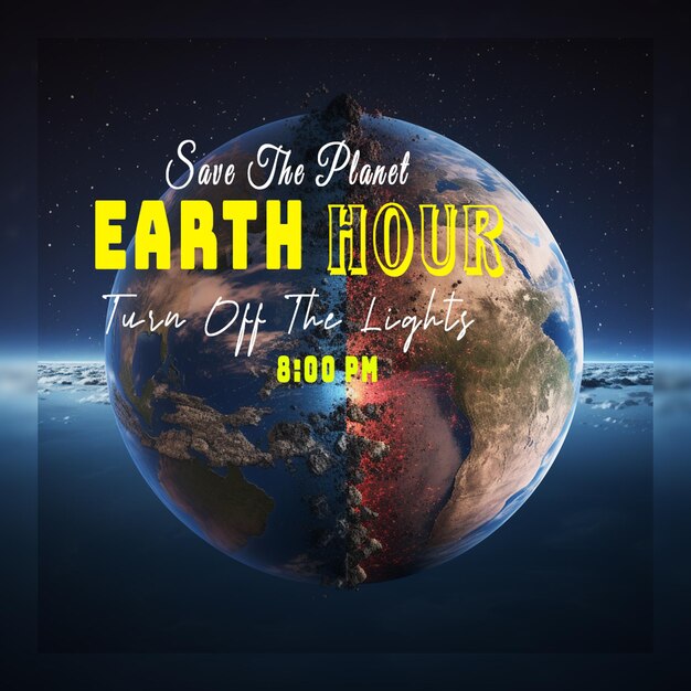 Earth hour save the plenet turn off the light