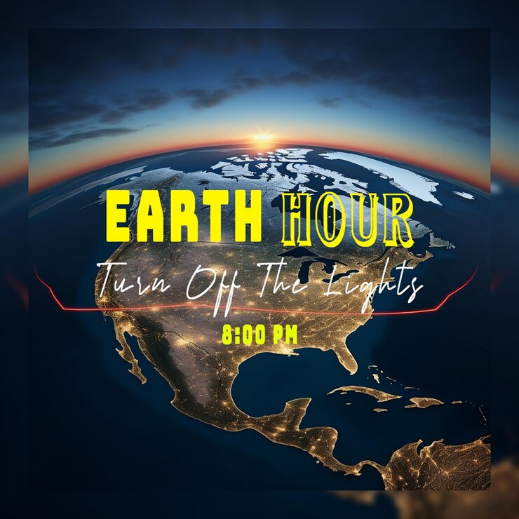 PSD earth hour save the plenet turn off the light