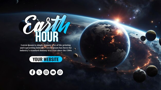 PSD earth hour social media banner