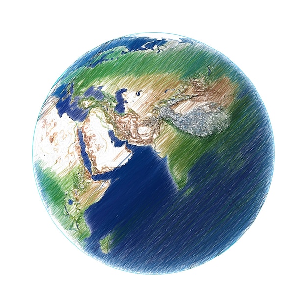 Earth isolated transparent background drawing