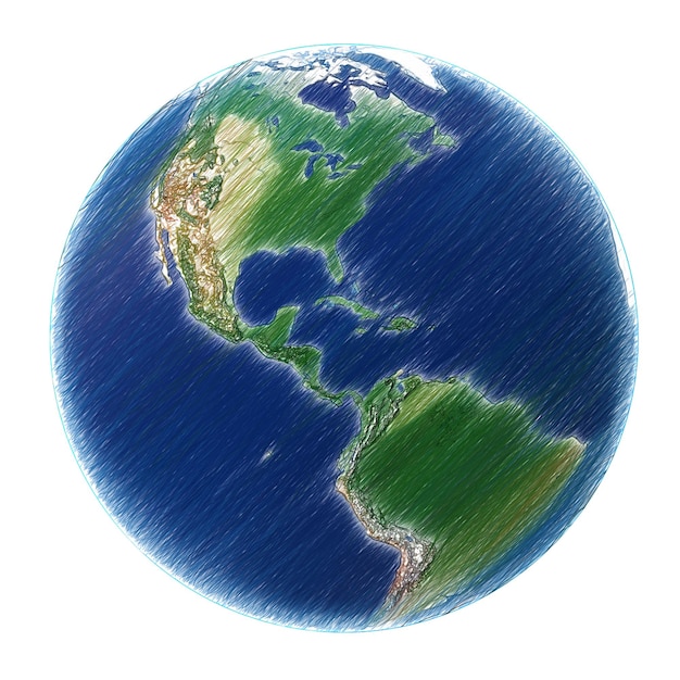 PSD earth isolated transparent background drawing