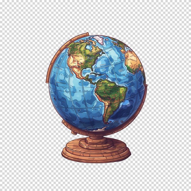 PSD earth isolated on transparent background