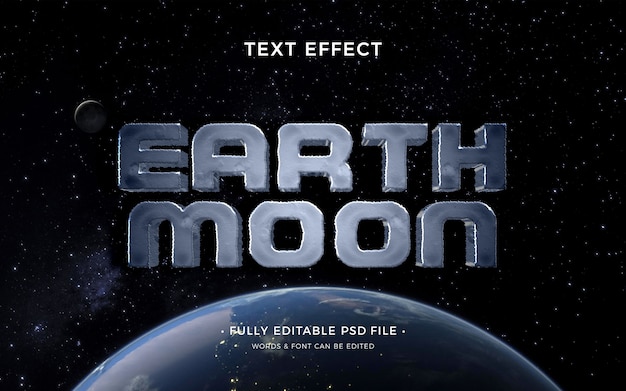 PSD earth moon text effect