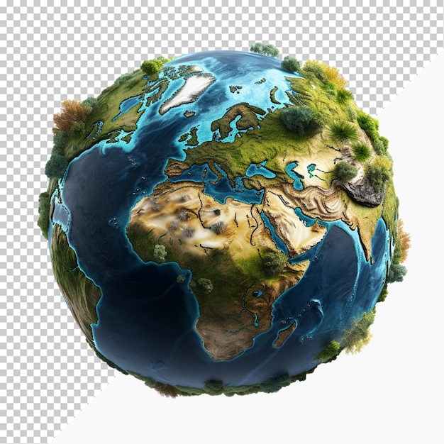 Earth planet isolated on transparent background