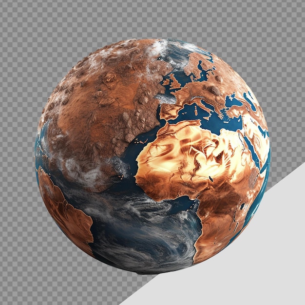 PSD earth planet png isolated on transparent background