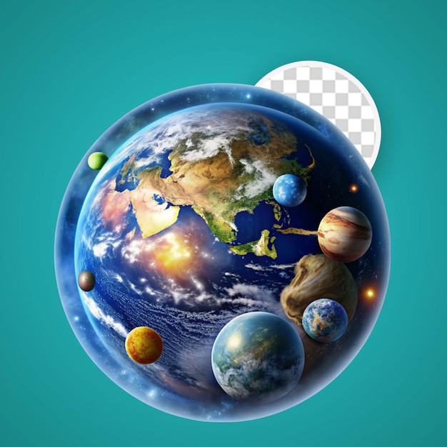 PSD earth science isolated on transparent background