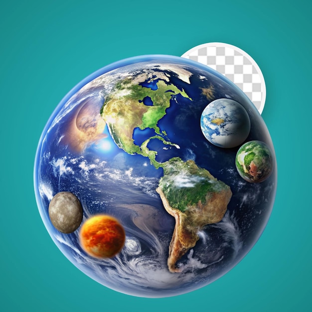 PSD earth science isolated on transparent background