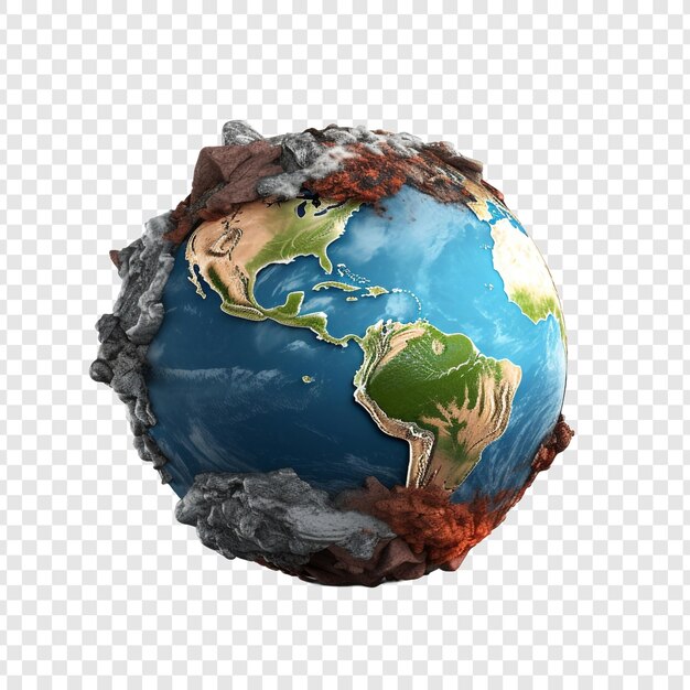 PSD earth science isolated on transparent background