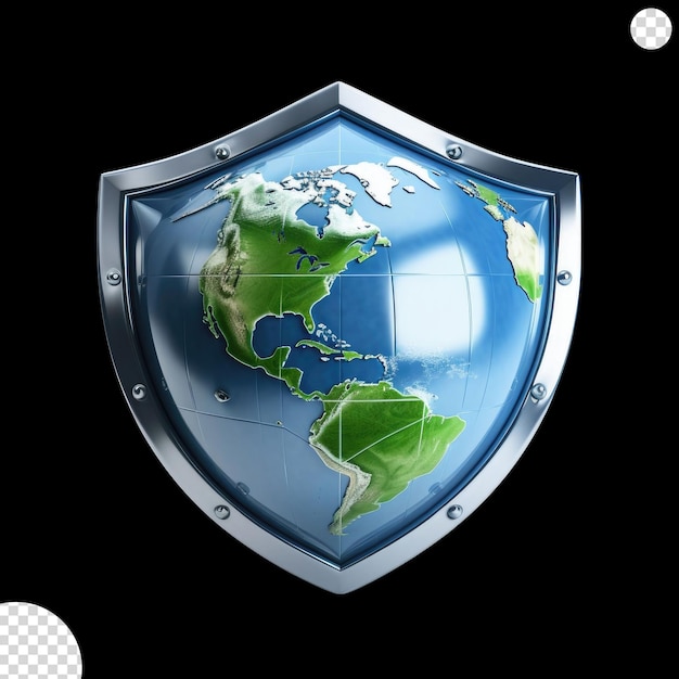 PSD Земля окружена защитным щитом, символизирующим важность защиты здоровья.